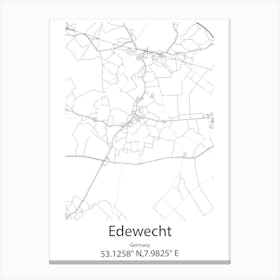 Edewecht,Germany Minimalist Map Toile