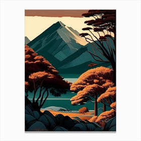 Tierra Del Fuego National Park Argentina Retro Canvas Print