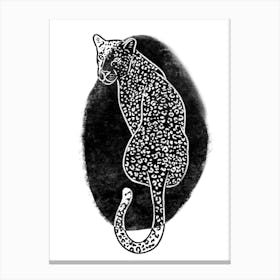 Monochrome Leopard Canvas Print
