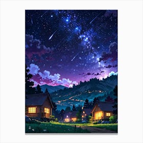 Night Sky Anime aesthetic 3 Canvas Print