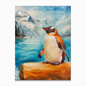Adlie Penguin Paradise Harbor Oil Painting 4 Canvas Print