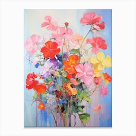 Abstract Flower Painting Geranium 3 Canvas Print