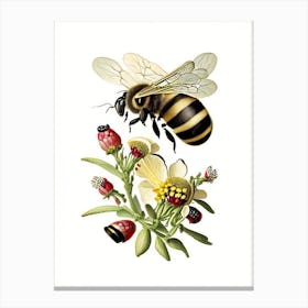 Forager Bees 2 Vintage Canvas Print