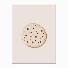 Chocolate Chip Cookie Bakery Product Minimalist Line Drawing Canvas Print