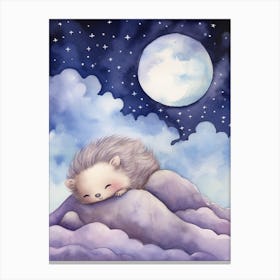 Baby Porcupine 1 Sleeping In The Clouds Canvas Print