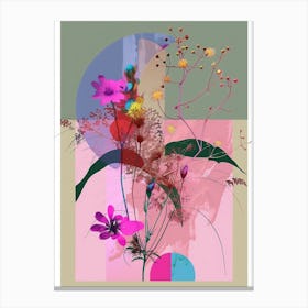 Gypsophila 2 Neon Flower Collage Canvas Print