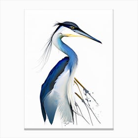 Black Headed Heron Impressionistic 3 Canvas Print
