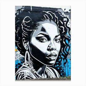 Graffiti Mural Of Beautiful Black Woman 271 Canvas Print