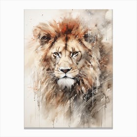 Lion Art Painting Chinese Brush Painting Style 3 Canvas Print