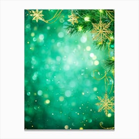 An Evergreen Christmas Tree Decorating Scene Backdrop Gracefully Adorned With Glitters Of Gold Spar (5) 1 Canvas Print