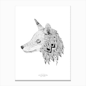 Geometric Fox Fineline Illustration  Canvas Print