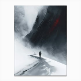 Man Walking In The Snow 1 Canvas Print