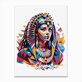 Cleopatra 2 Portrait WPAP Pop Art Canvas Print