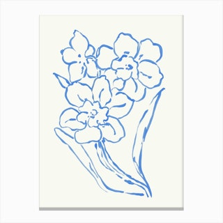 Flower Daffodil Blue Canvas Print