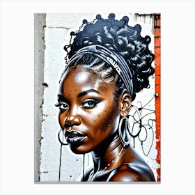 Graffiti Mural Of Beautiful Black Woman 357 Canvas Print