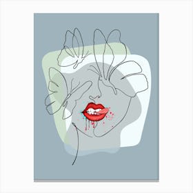 Woman'S Face With Butterflies Canvas Print