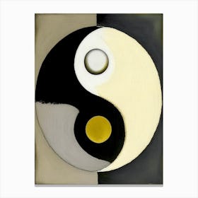 Yin Yang Symbol Abstract Painting Canvas Print