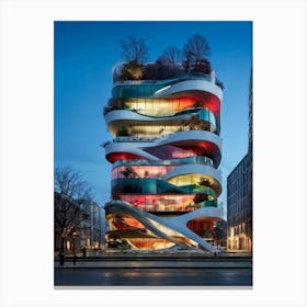 Building Sized Divided Eye Featuring Layers Of Different Seasons On Each Floor Surreal Architectura Canvas Print