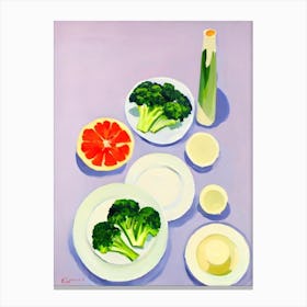 Broccoli Tablescape vegetable Canvas Print