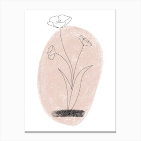 Dalia Chalk Pink Circle Flower Canvas Print