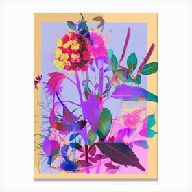 Statice 3 Neon Flower Collage Canvas Print