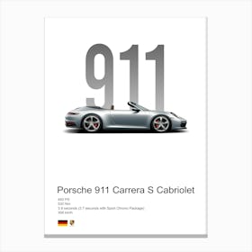 911 Carrera S Cabriolet Porsche Canvas Print