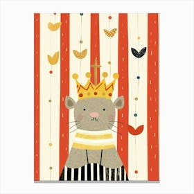 Little Mouse 1 Wearing A Crown Canvas Print