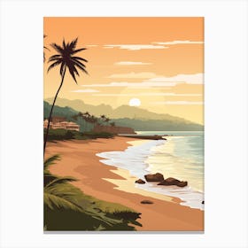 Bathsheba Beach Barbados At Sunset Golden Tones 1 Canvas Print