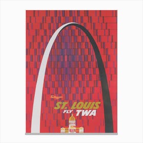 St Louis Arch Vintage Travel Poster Canvas Print