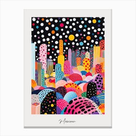 Poster Of Moscow, Illustration In The Style Of Pop Art 3 Canvas Print