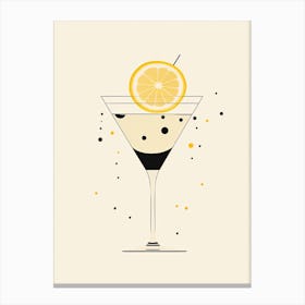 Mid Century Modern French 75 Martini Floral Infusion Cocktail 2 Canvas Print