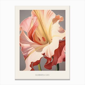Floral Illustration Gloriosa Lily 4 Poster Canvas Print