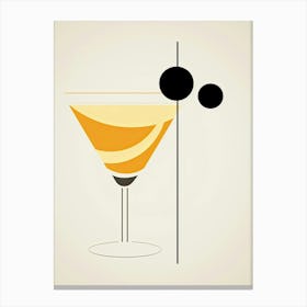Mid Century Modern Sidecar Floral Infusion Cocktail 6 Canvas Print