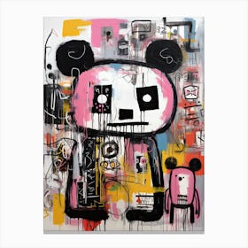 Panda Bear, Basquiat style Canvas Print