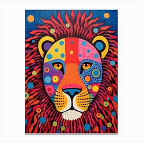 Vivid Dotty Lion Canvas Print