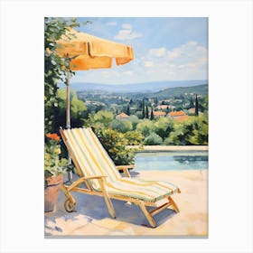 Sun Lounger By The Pool In Modena Italy Canvas Print