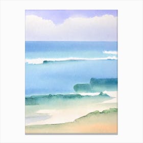 Montauk Beach 2, New York Watercolour Canvas Print