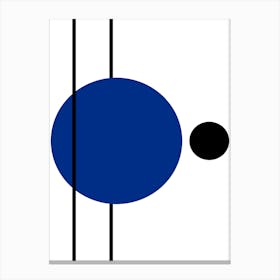 Blue And Black Circle Canvas Print