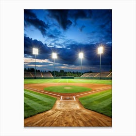 Baseball Field At Night 6 Canvas Print