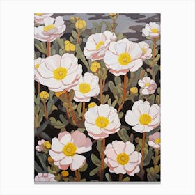 Portulaca 4 Flower Painting Canvas Print