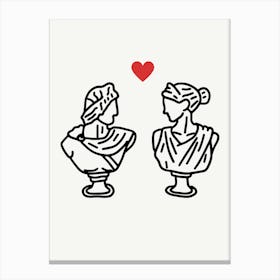 Couple In Love LGBTQIA+ Monoline Canvas Print