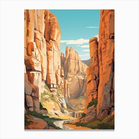 El Caminito Del Rey Spain Vintage Travel Illustration Canvas Print