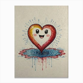 Heart Dripping Canvas Print