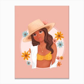 Sun Hat Girl Canvas Print