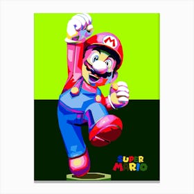 Super Mario Cartoon Character Pop Art Canvas Print