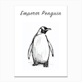 B&W Emperor Penguin Poster Canvas Print