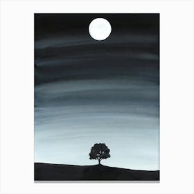 Tree In The Moonlight Canvas Print