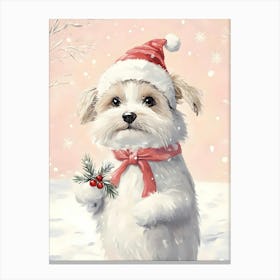 Santa Dog Canvas Print