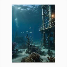 Underwater Oil Rig -Reimagined Canvas Print