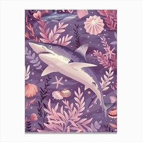 Purple Mako Shark Illustration 2 Canvas Print